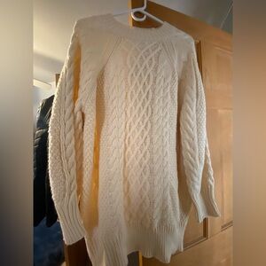 Elegant Cream Cable Knit Sweater